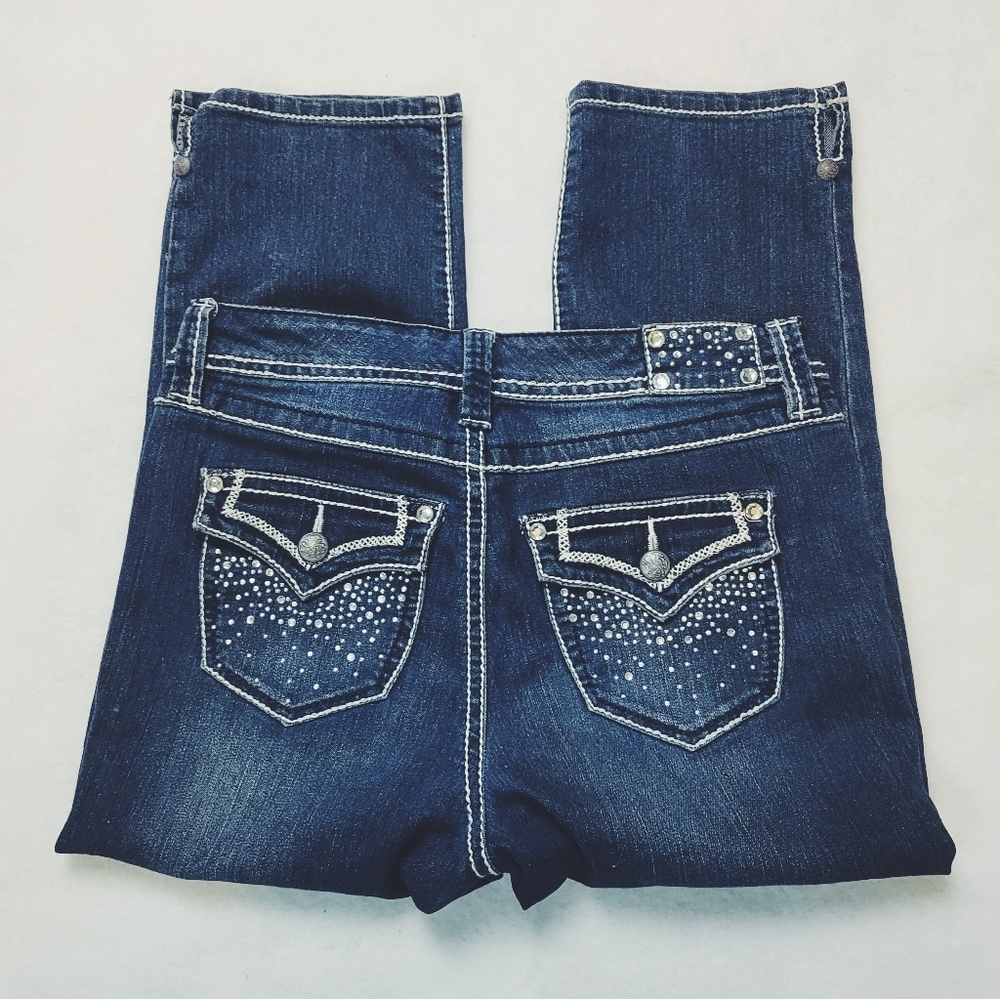 Style & Co Premium Denim Capris Bling Pocket Sz 6.